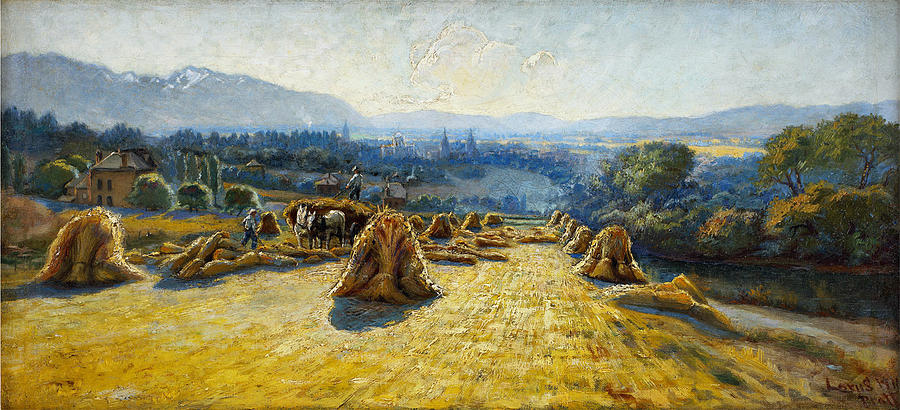 Wheat Harvest in Salt Lake 1911 Painting by MotionAge Designs