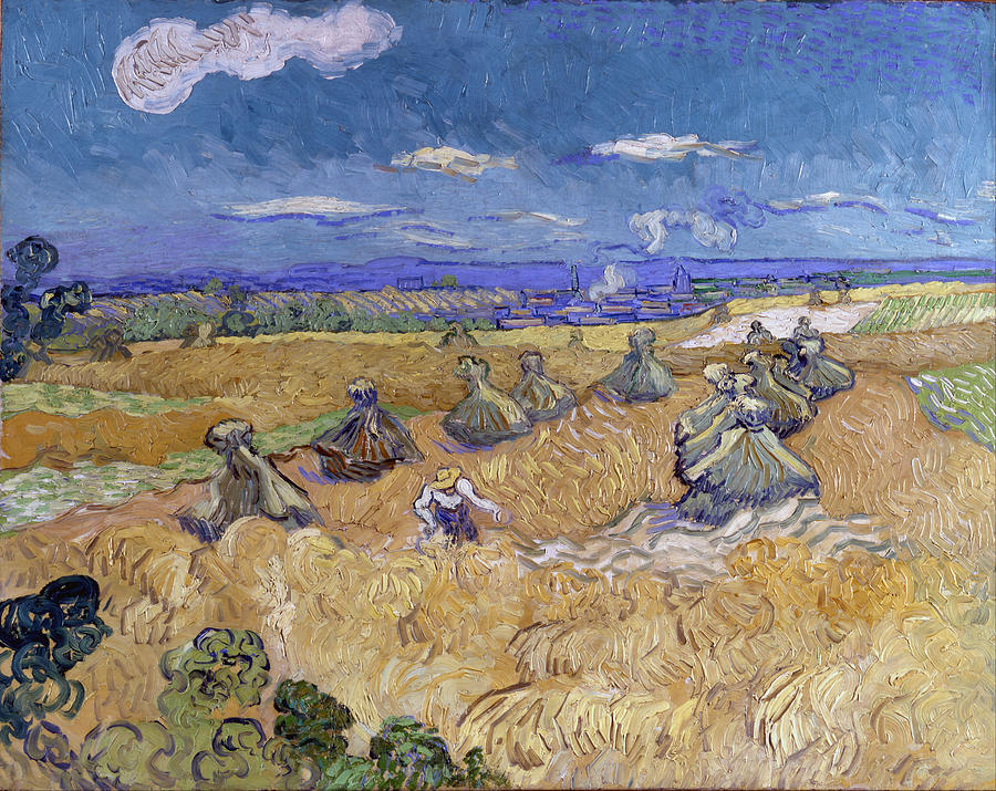 Wheat Stacks With Reaper Painting by Vincent Van Gogh