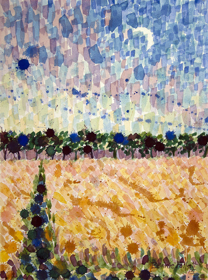 Wheatfields at Dusk Painting by Bonnie Follett