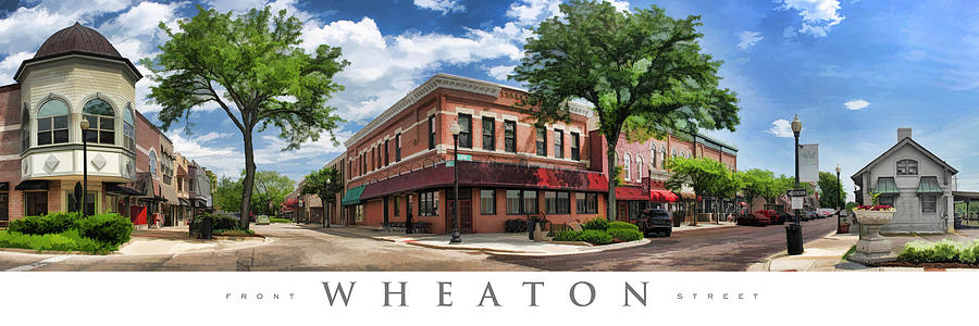 Wheaton Front Street Panorama Poster Painting by Christopher Arndt