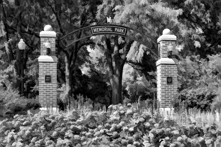 Wheaton Memorial Park Black and White Photograph by Christopher Arndt