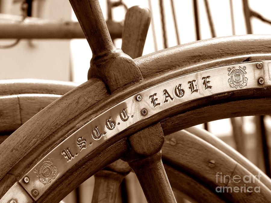 Wheel Photograph - Wheel On Us Coast Guard Cutter Eagle In Portland Maine by Christine Stack Wheel Photograph - Wheel On Us Coast Guard Cutter Eagle In Portland Maine by Christine Stack