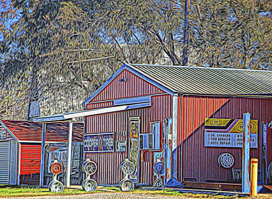 Wheel Sales Barn Photograph by Linda Phelps