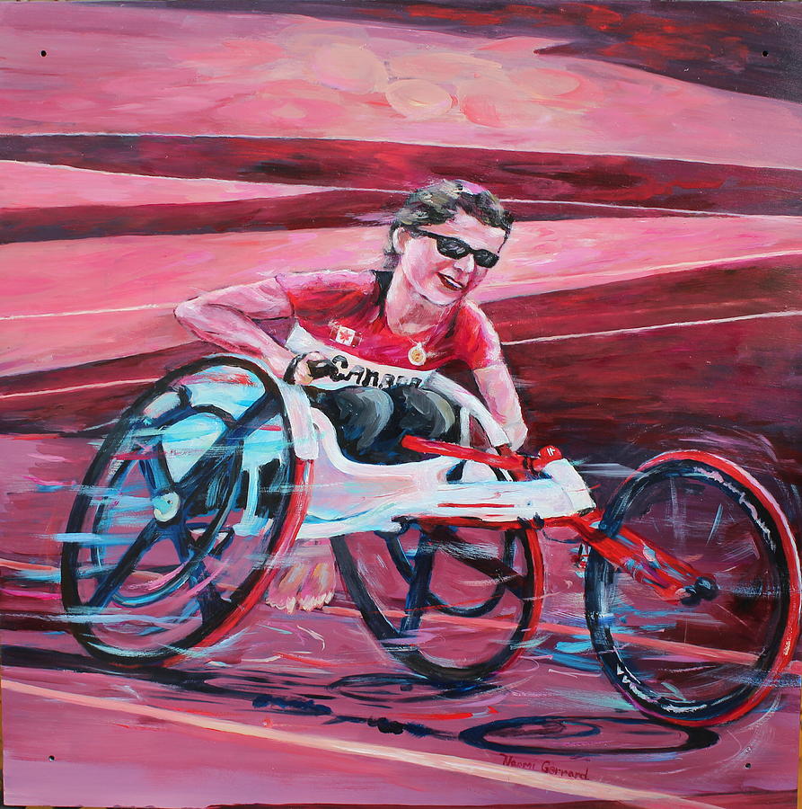 Wheelchair Racing Painting by Naomi Gerrard