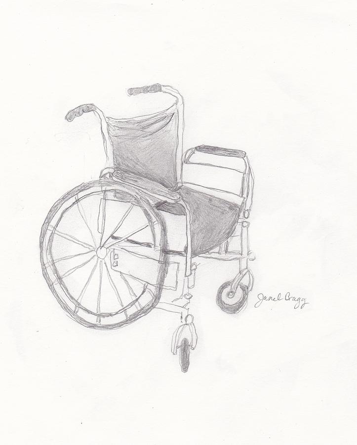 Wheelchair Sketch Drawing by Janel Bragg