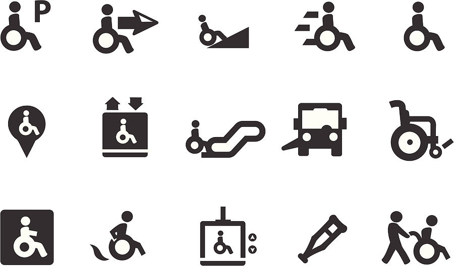 Wheelchair Symbols Drawing by Mystockicons
