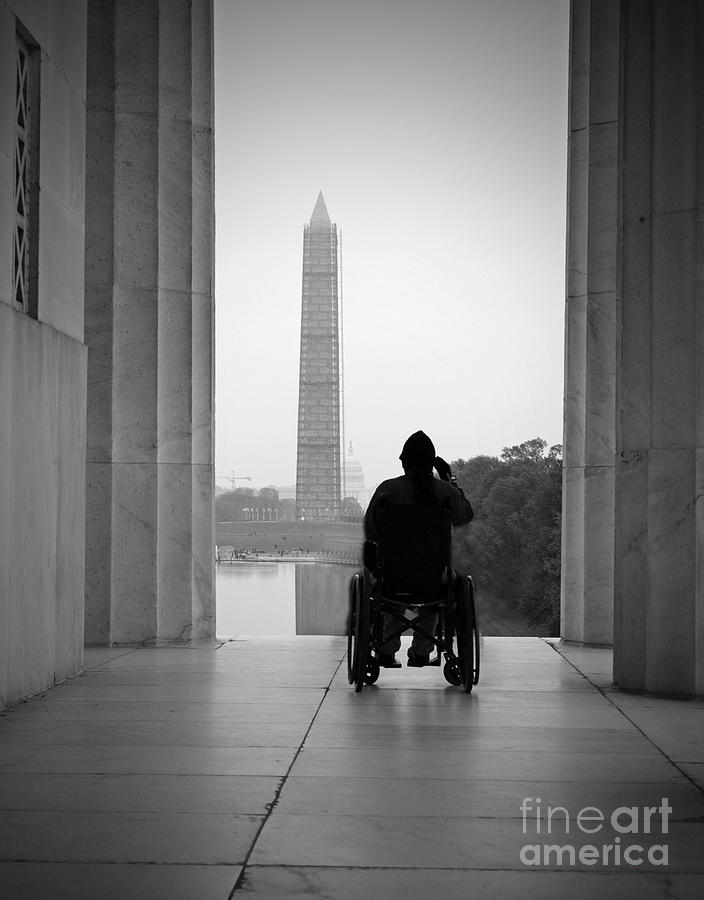 Wheelchair Vet Salute Photograph by Jost Houk