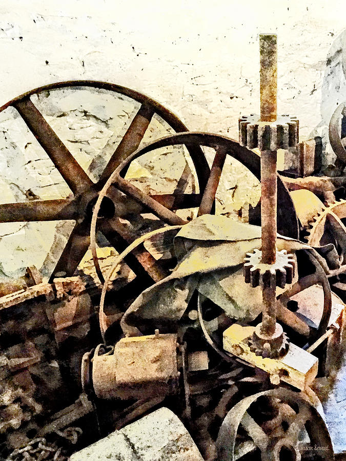 Tool Photograph - Wheels and Gears in Grist Mill by Susan Savad