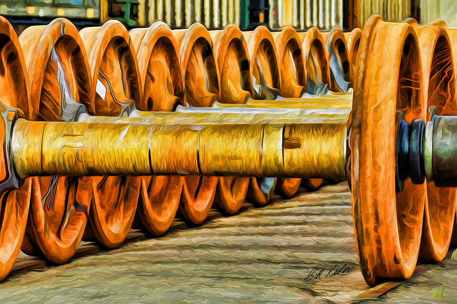 Train Photograph - Wheels and Rails by Bill Kesler