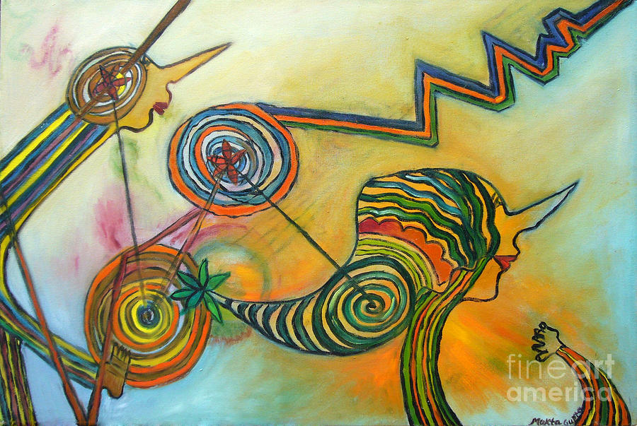 Wheels of Time Painting by Mukta Gupta