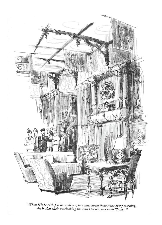 When His Lordship Is In Residence Drawing by Charles Saxon