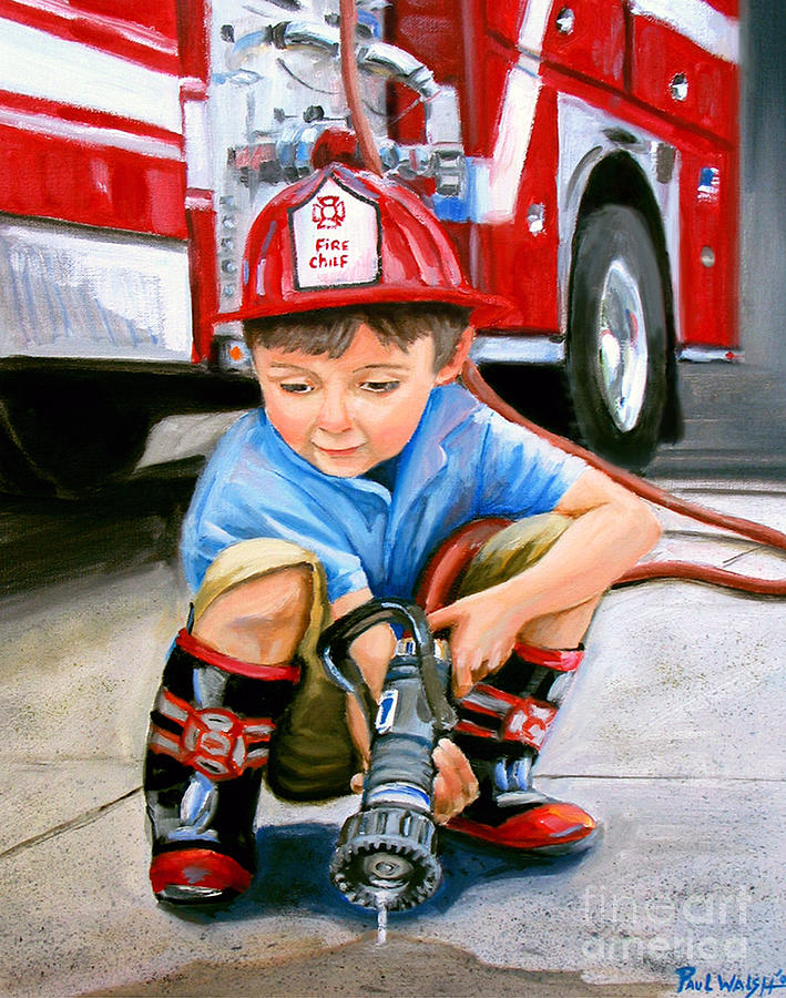 Firefighting Painting - When I Grow Up by Paul Walsh
