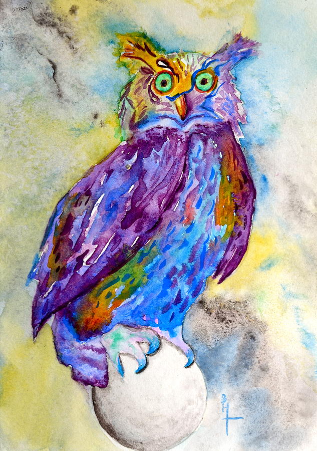When I Put My Owl Mask On Painting by Beverley Harper Tinsley