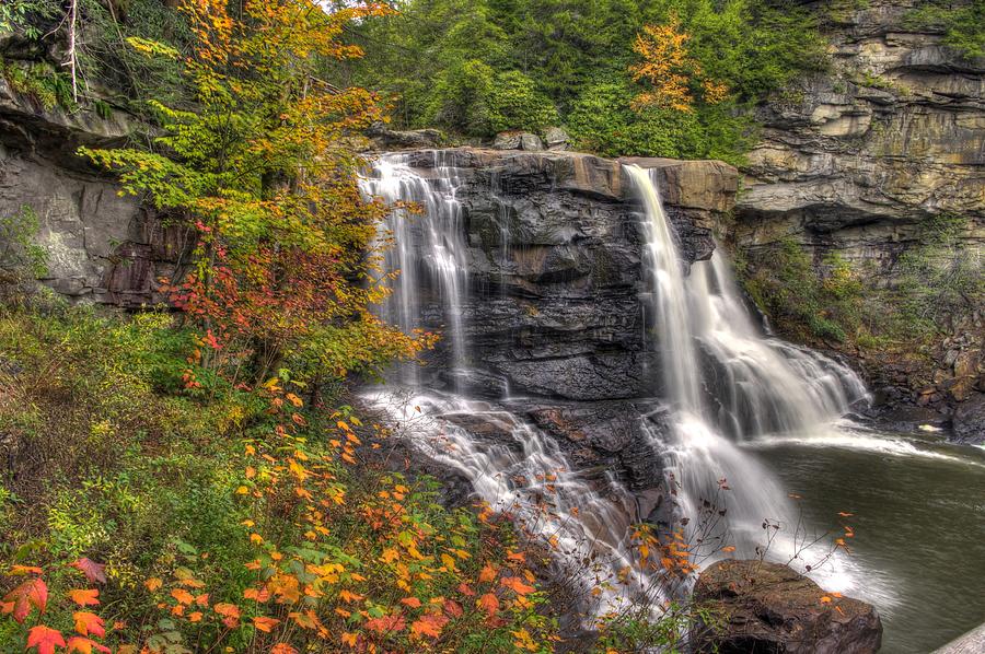 When Light and Water Falls-4A Bouquet and Three Cascades Over Blackwater Falls State Park WV Autumn  Photograph by Michael Mazaika