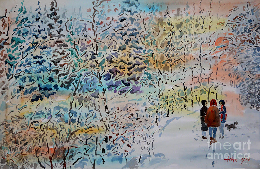 Winter Painting - When shall we three meet again by Almo M