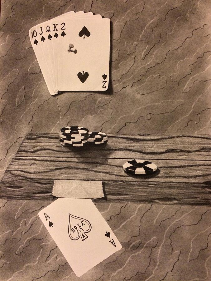 Gambling Drawing - When The Chips Are Down by Brad Miller Gambling Drawing - When The Chips Are Down by Brad Miller