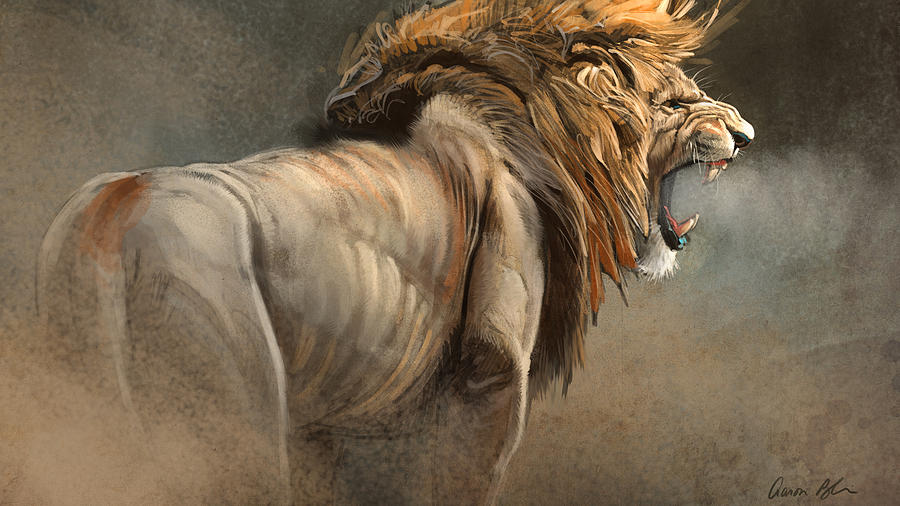 Lion Digital Art - When The King Speaks by Aaron Blaise