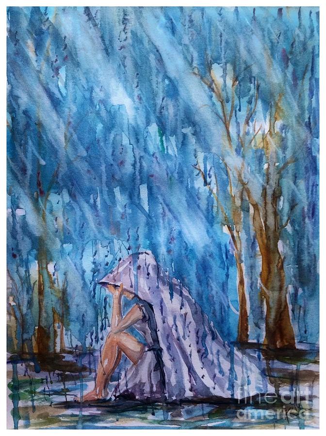 When the sky is crying Painting by Katerina Kovatcheva