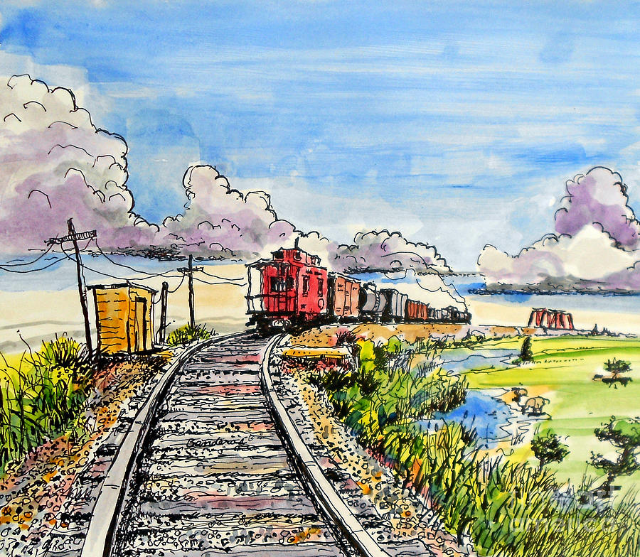 When They Used Cabooses Painting by Terry Banderas