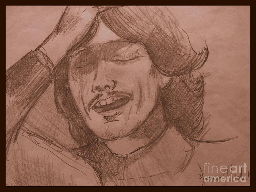 When We Were Fab Sepia Drawing by Joan-Violet Stretch