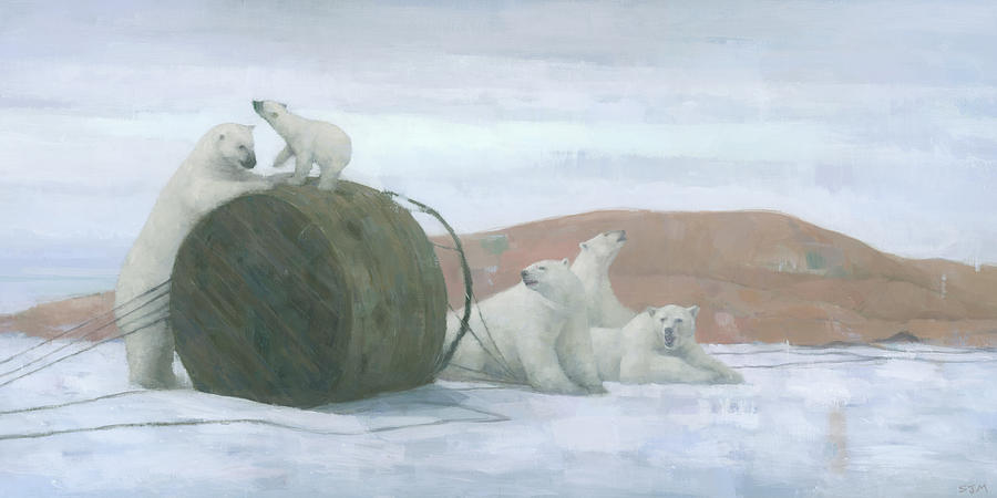 Polar Bear Painting - When Worlds Collide by Steve Mitchell