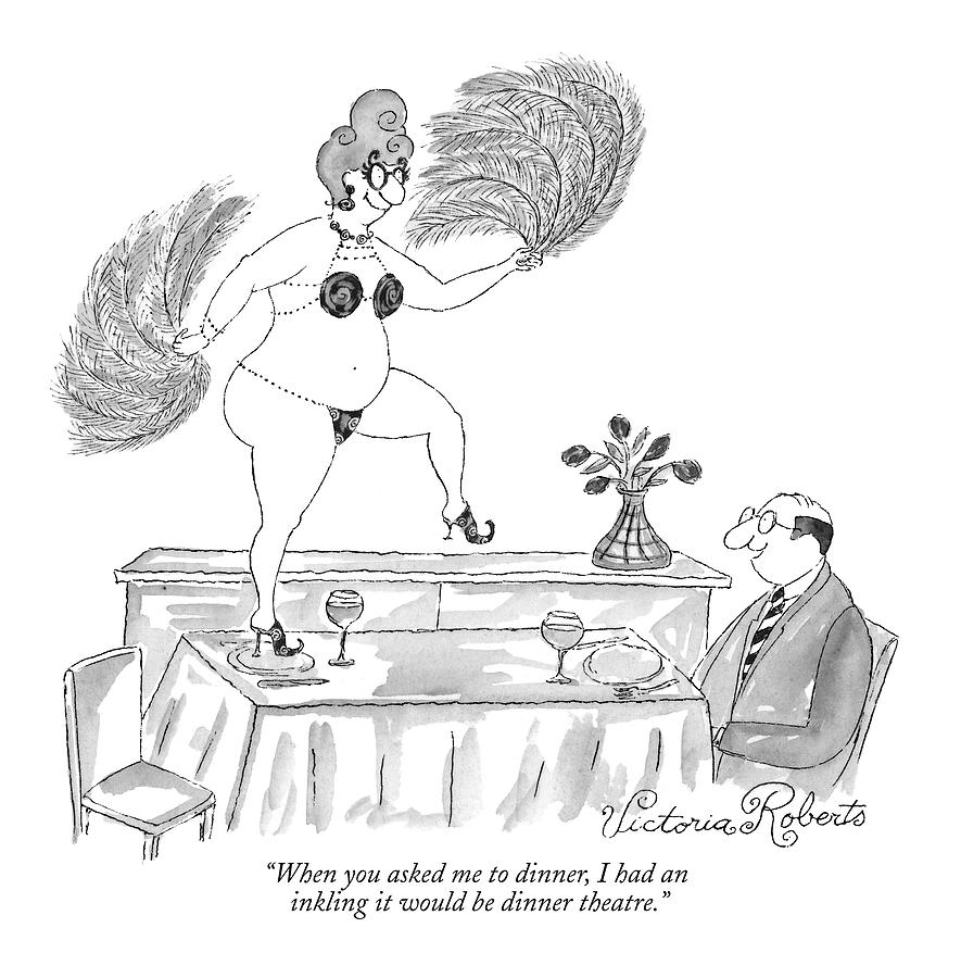 When You Asked Me To Dinner Drawing by Victoria Roberts