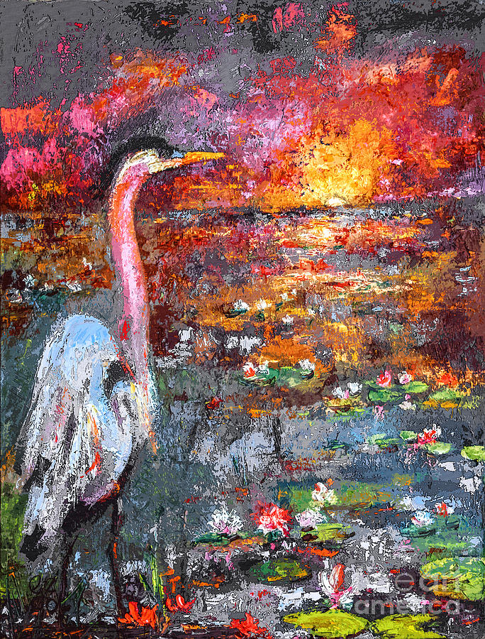 Where Blue Herons Dream 2 Painting by Ginette Callaway