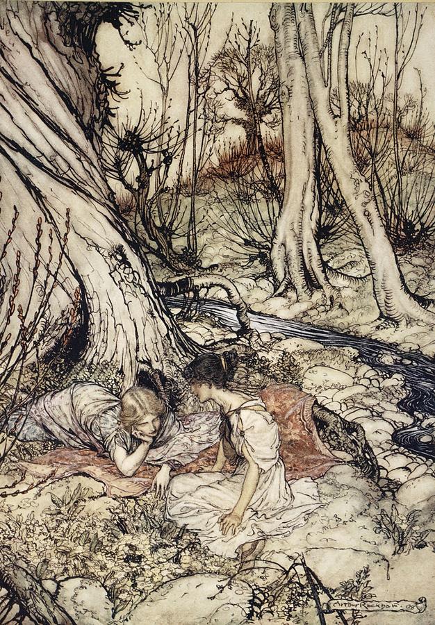 ..where Often You And I Upon Faint Drawing by Arthur Rackham