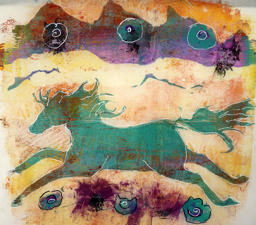 Abstract Painting - Where Wild Horses Roam by P Maure Bausch