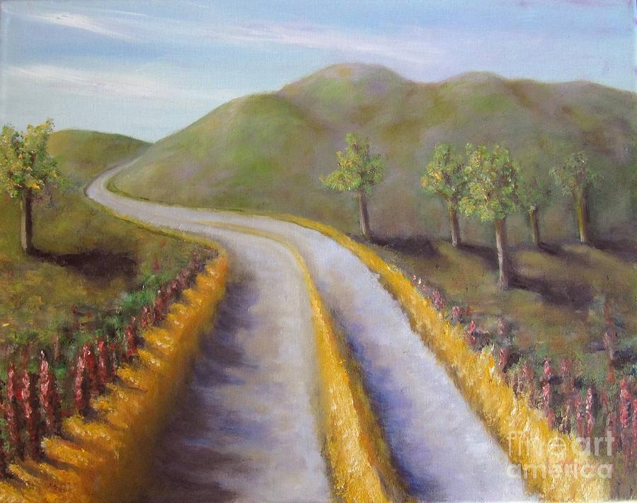 Autumn Road Painting by Laurie Morgan