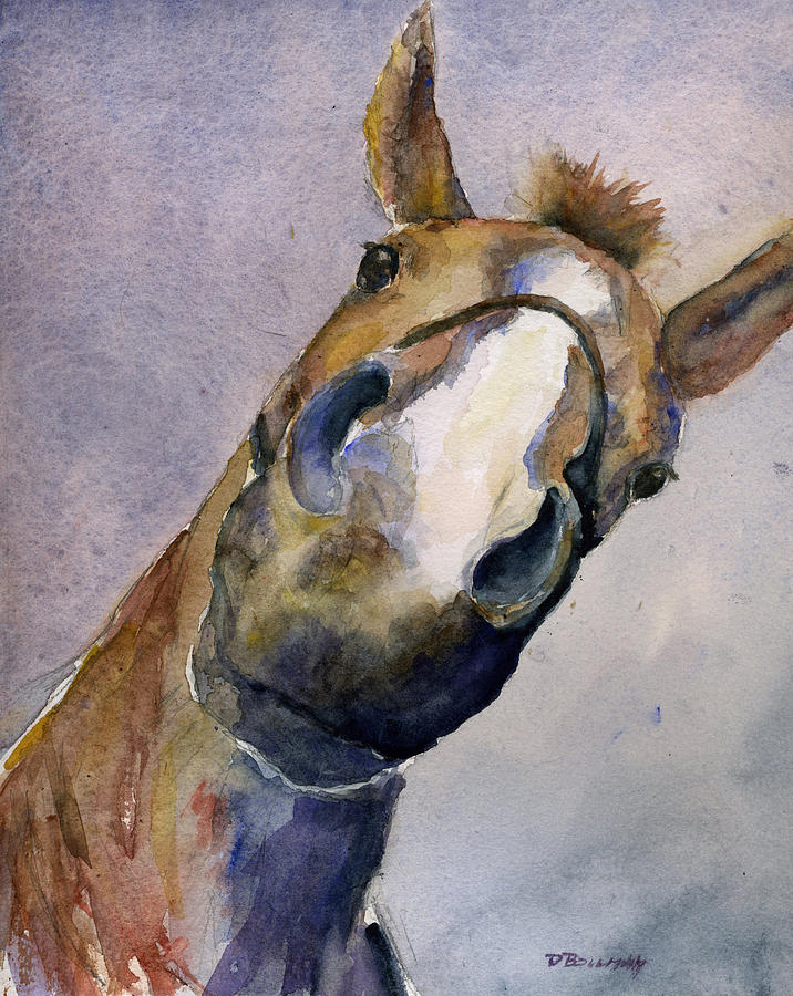 Horse Painting - Wheres the Peep? by Deborah Bollman