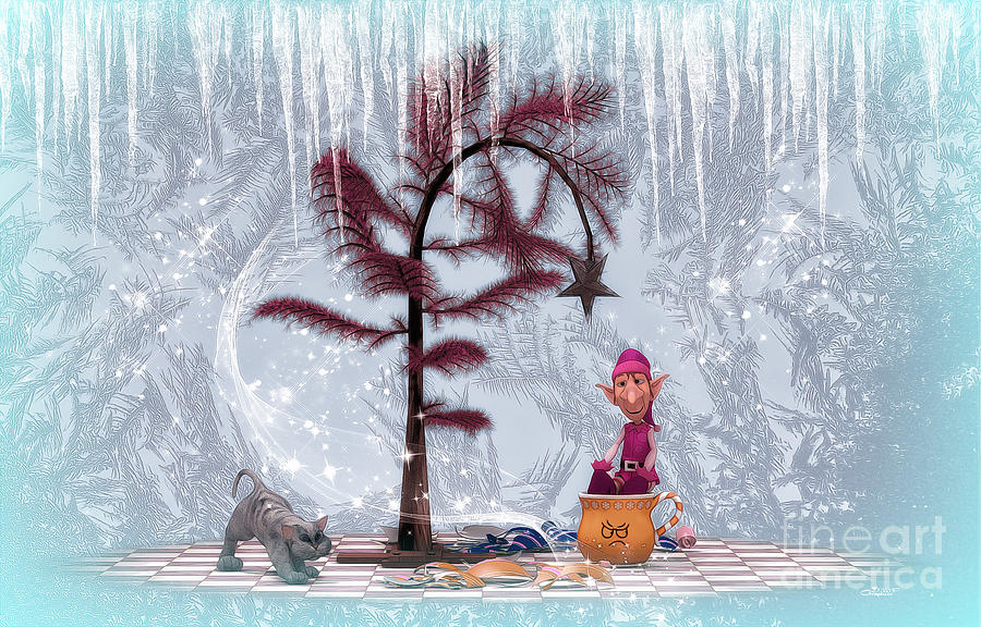 Whimsical Christmas Digital Art by Jutta Maria Pusl