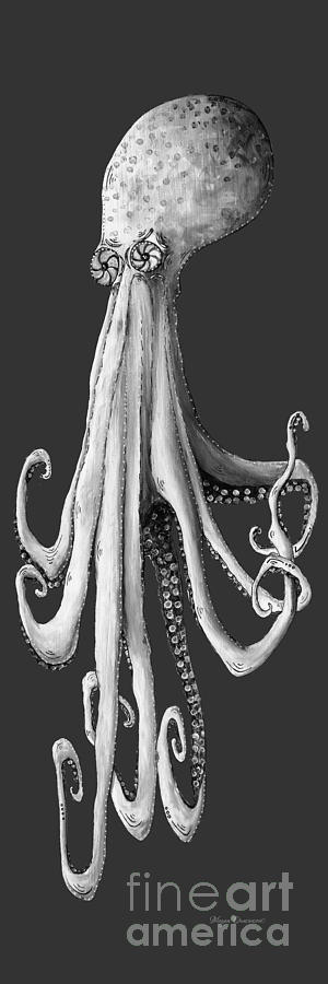 Whimsical Coastal Art Original Octopus Painting Depths of the Sea II by Megan Painting by Megan Aroon
