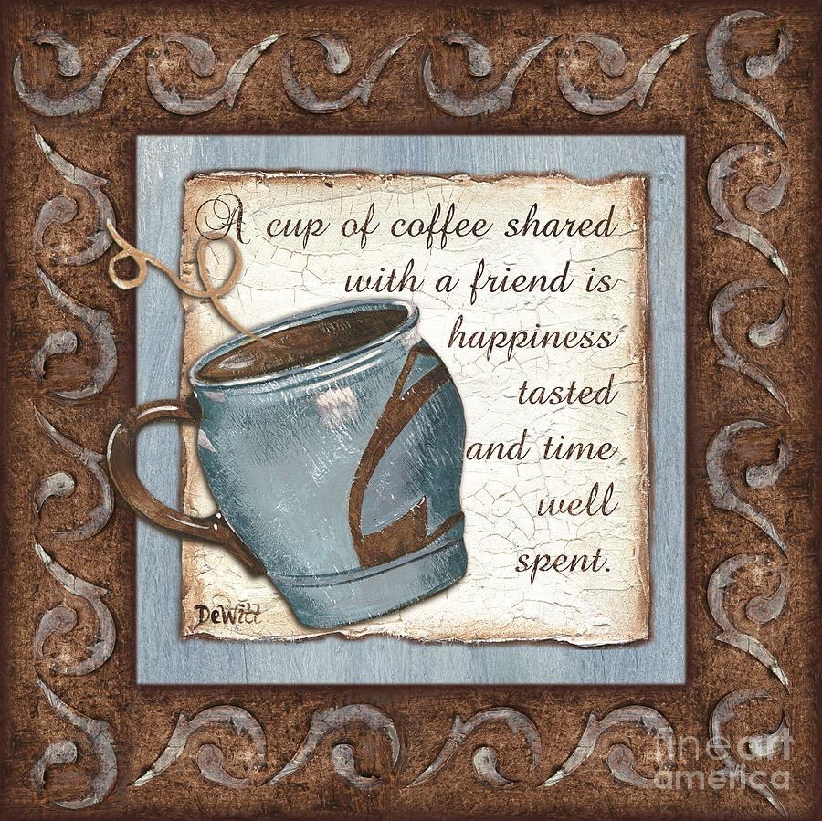 Coffee Painting - Whimsical Coffee 2 by Debbie DeWitt