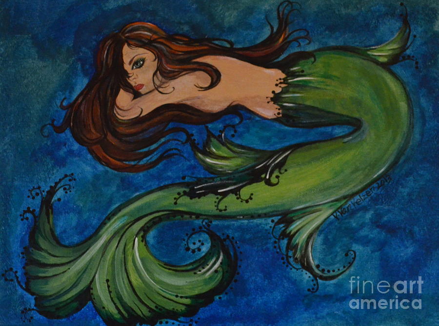 Whimsical Mermaid Painting by Valarie Pacheco