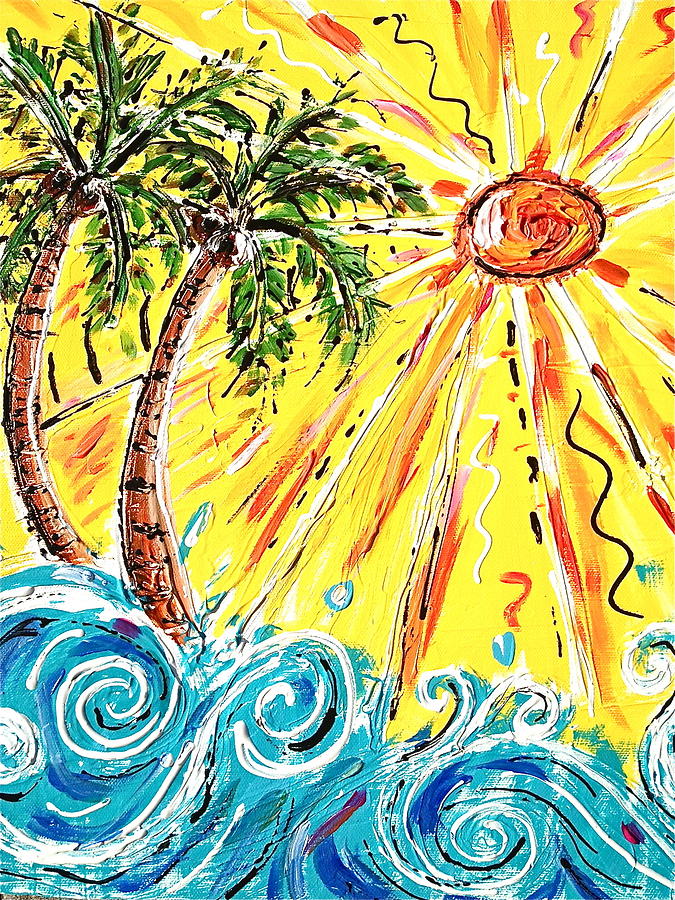 Whimsical Palms Painting by Rebecca or Becky Williams