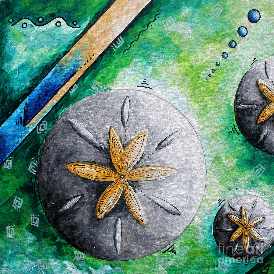 Whimsical Seashell Sand Dollar Original Painting by Megan Duncanson Painting by Megan Aroon