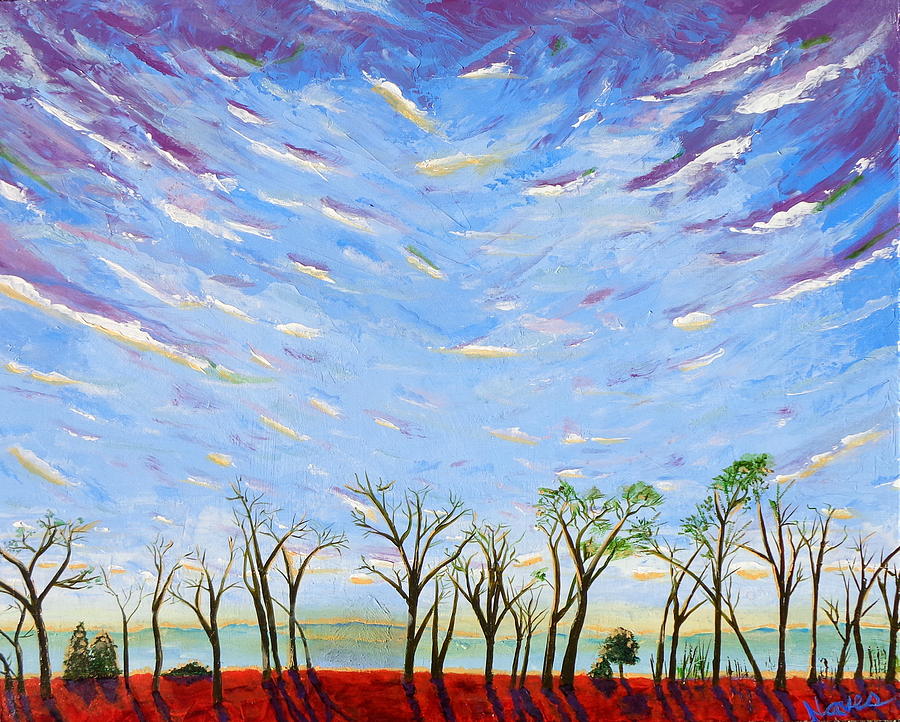 Whimsical Sky Painting by Deborah Naves