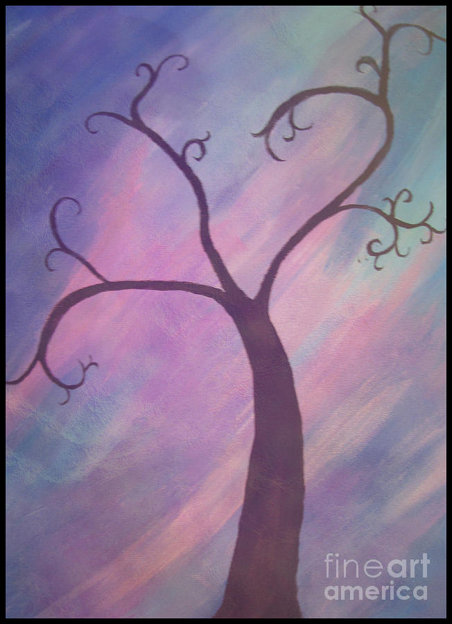 Tree Painting - Whimsical Tree Painting Framed by Adri Turner