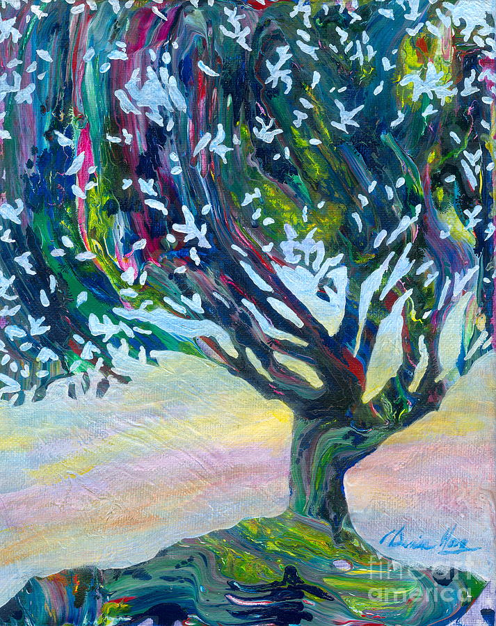 Whimsical Tree Pastel Sky Painting by Denise Hoag