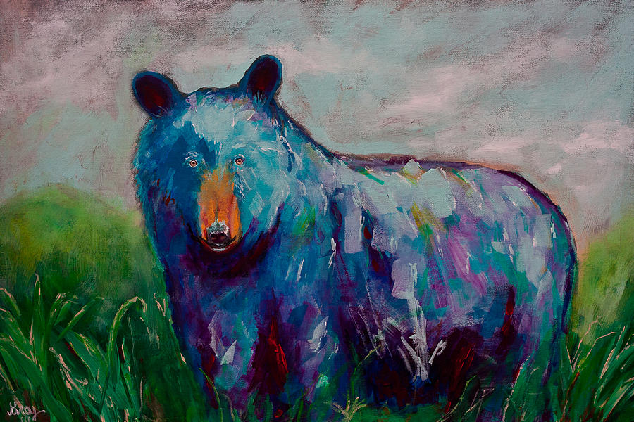 Whimsy Bear Painting Black Bear Brown Bear Wall Art Painting by Gray  Artus