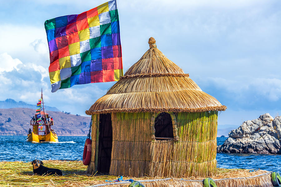 Nature Photograph - Whiphala Flag on Floating Island by Jess Kraft