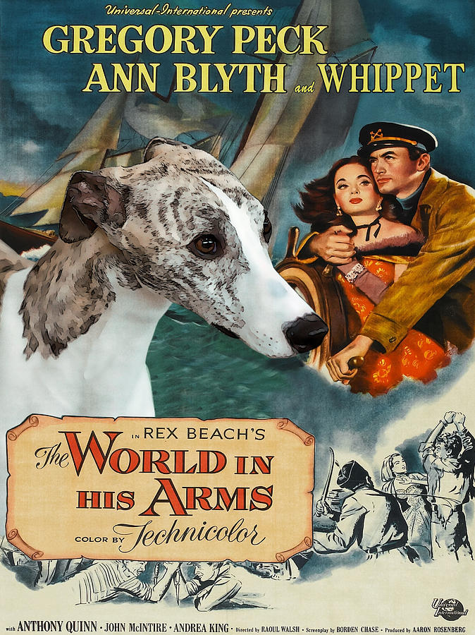 Dog Painting - Whippet Art - The World in his Arms Movie Poster by Sandra Sij