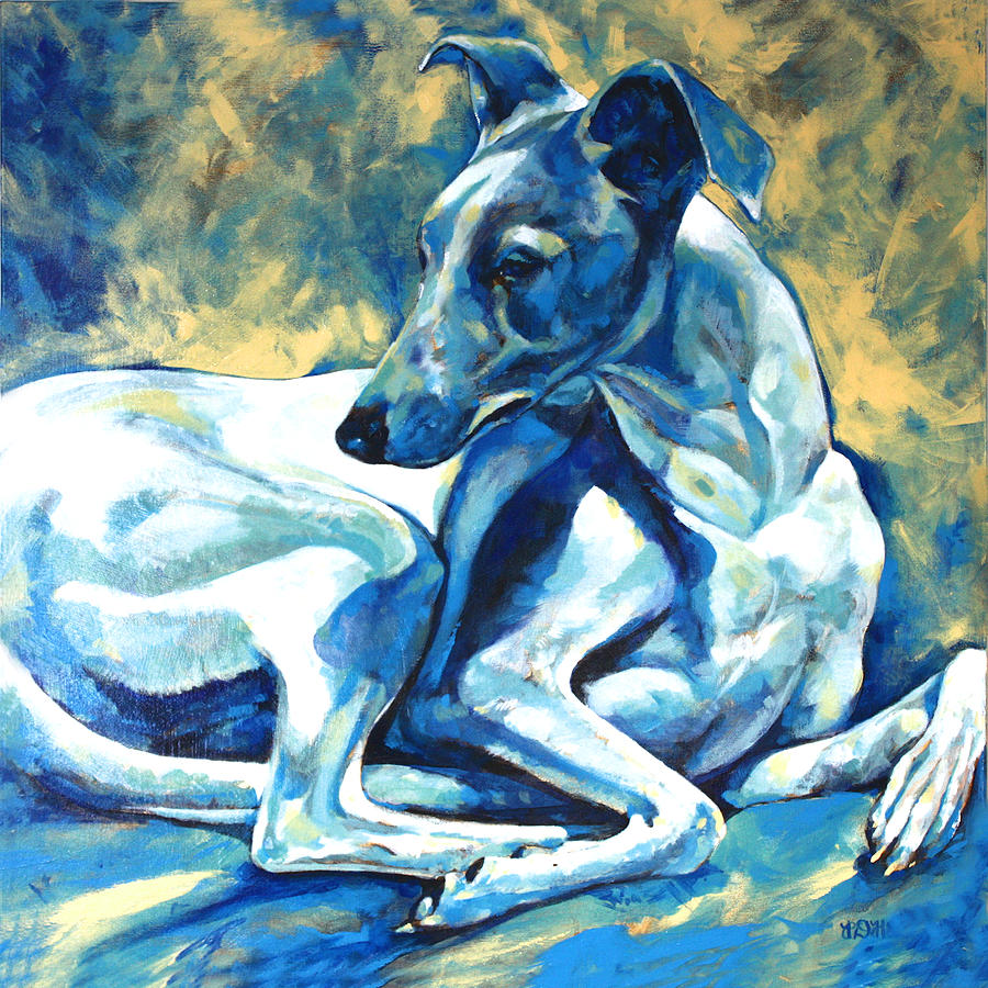 Whippet-Effects of Gravity 5 Painting by Derrick Higgins