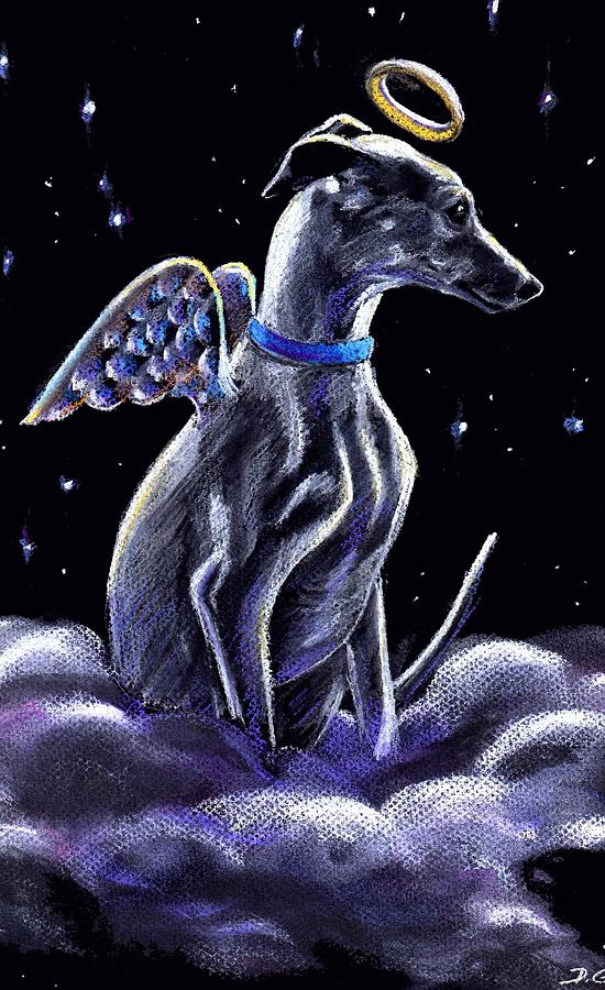Dog Pastel - Whippet Italian Greyhound Angel by Darlene Grubbs