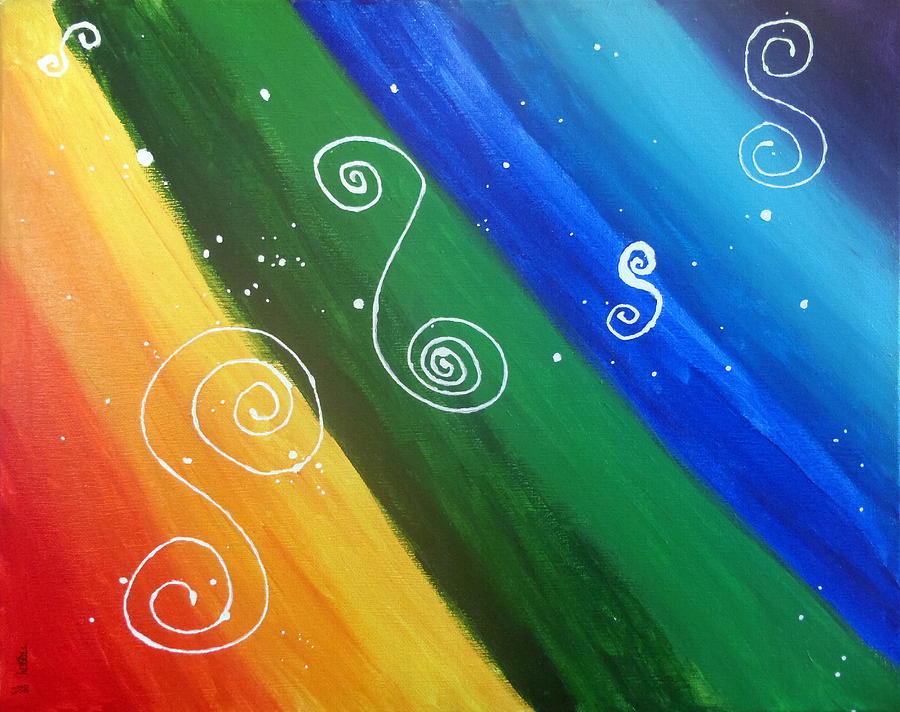 Rainbow Painting - Whirling by TAZEM Art