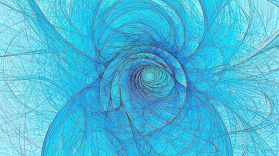Whirlpool Electric Blue 16x9 Digital Art by Doug Morgan