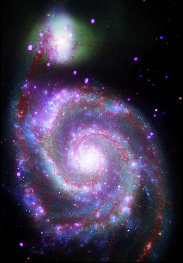 Whirlpool Galaxy (m51) Photograph by Nasa/jpl-caltech/cxc/stsci/science Photo Library