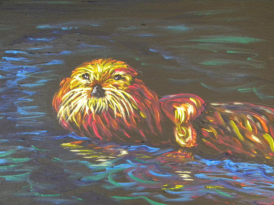 Whiskers the Sea Otter Painting by Eric Johansen