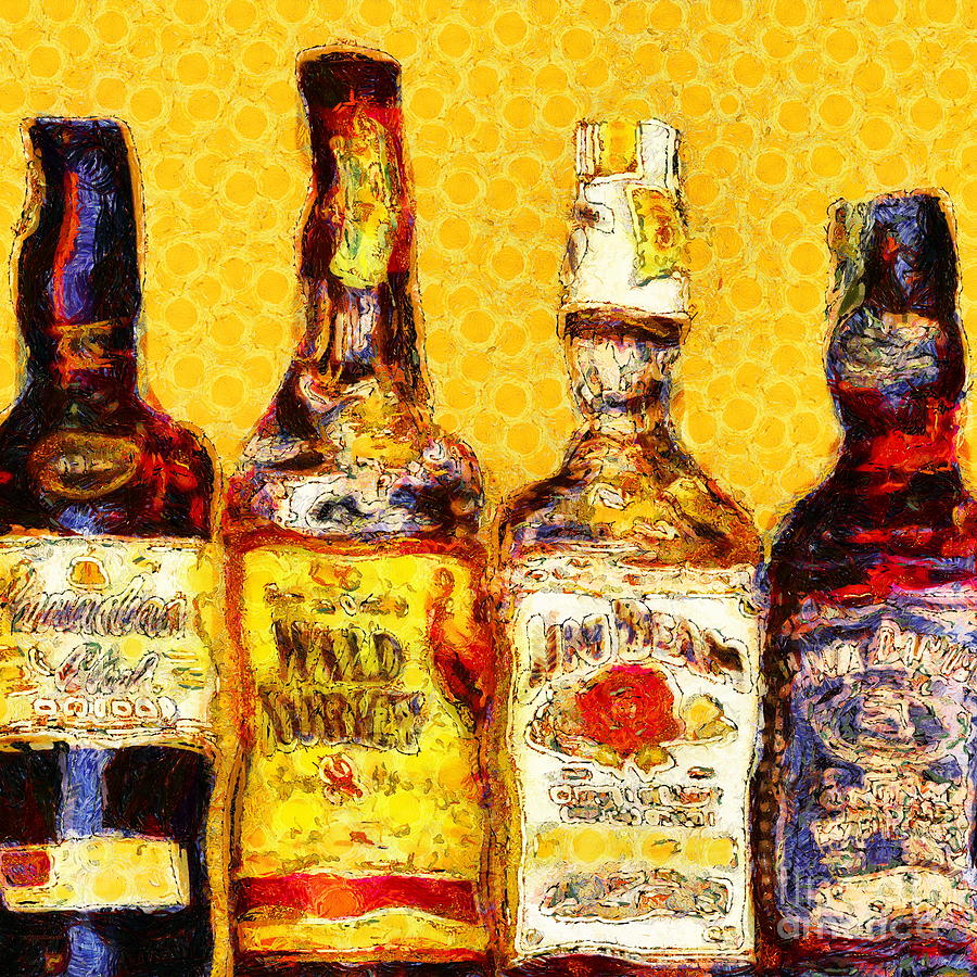 Whiskeys Inspired By Van Gogh 20140917 square Photograph by Wingsdomain Art and Photography